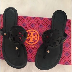 Tory Burch miller sandals black leather
